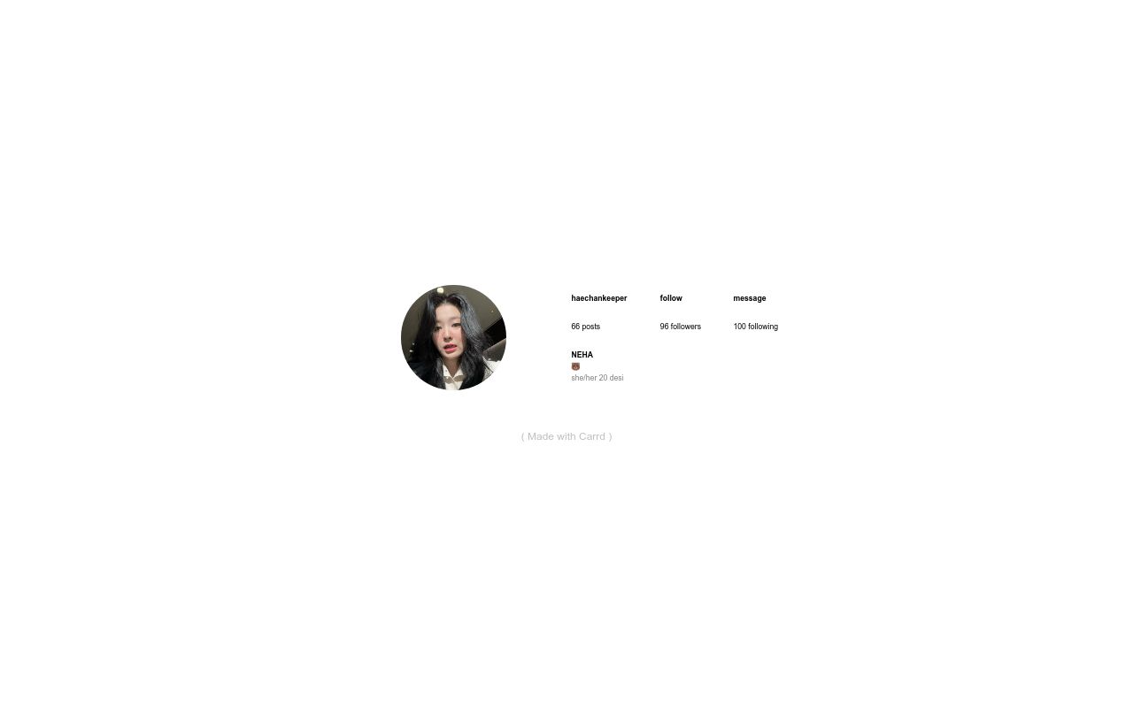 Carrd profile picture for @neha
